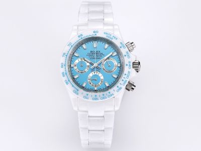 ROLEX Hologram Daytona Ceramics Case 43MM diameter Quartz Movement Light Blue Watch